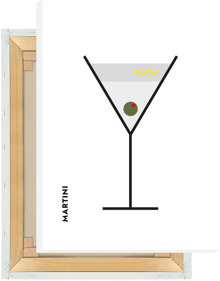 MOTIVISSO Leinwandbild Martini im Glas (Bauhaus-Style) von MOTIVISSO