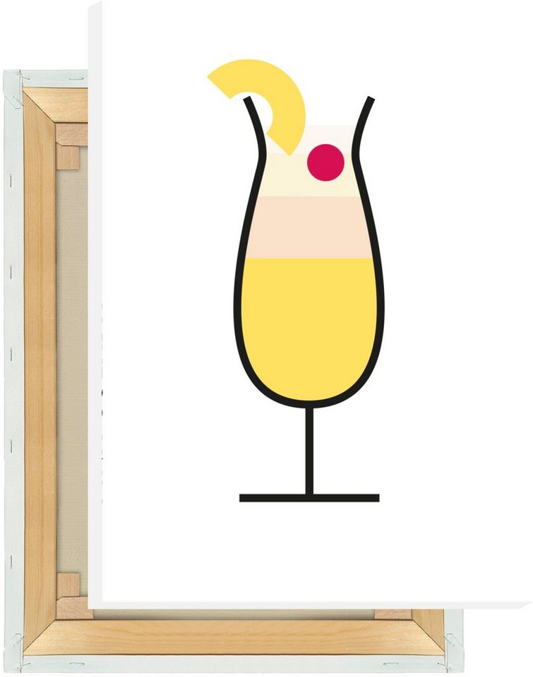 MOTIVISSO Leinwandbild Pina Colada im Glas (Bauhaus-Style) von MOTIVISSO