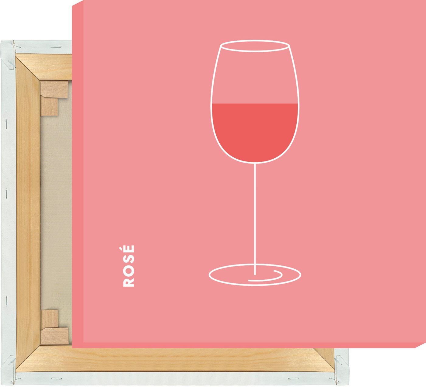 MOTIVISSO Leinwandbild Rosé im Glas von MOTIVISSO