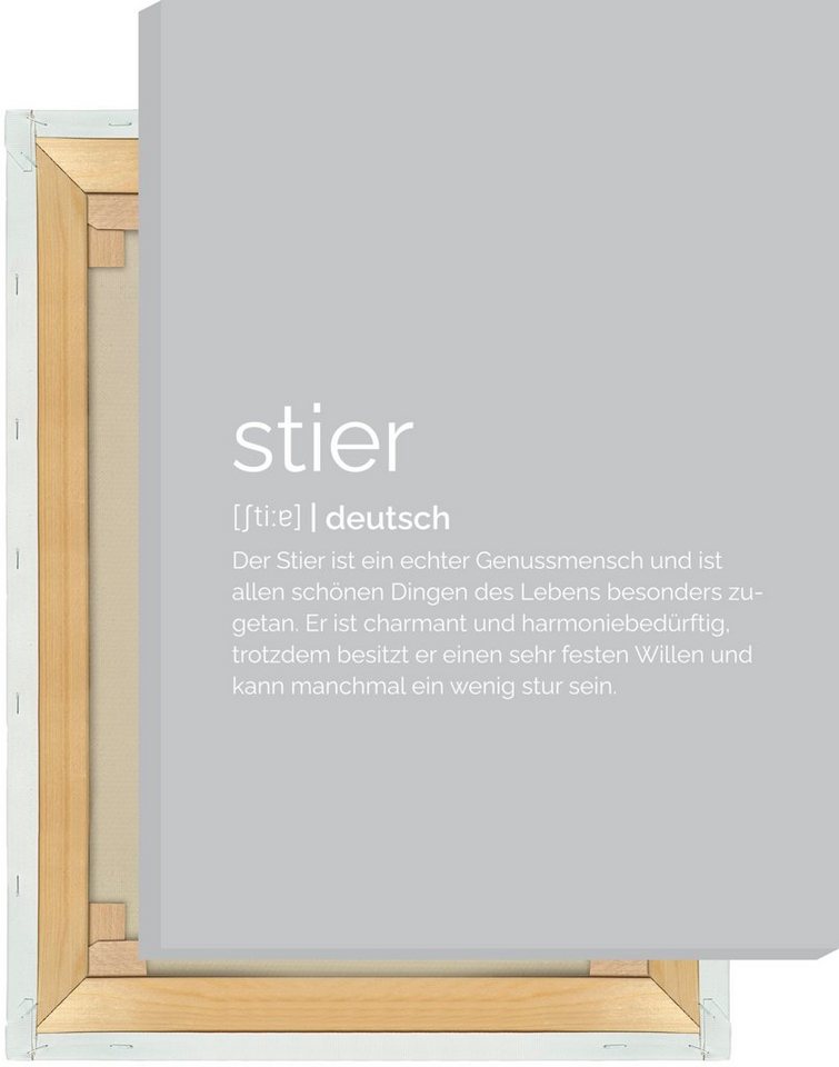 MOTIVISSO Leinwandbild Sternzeichen Stier - Definition von MOTIVISSO