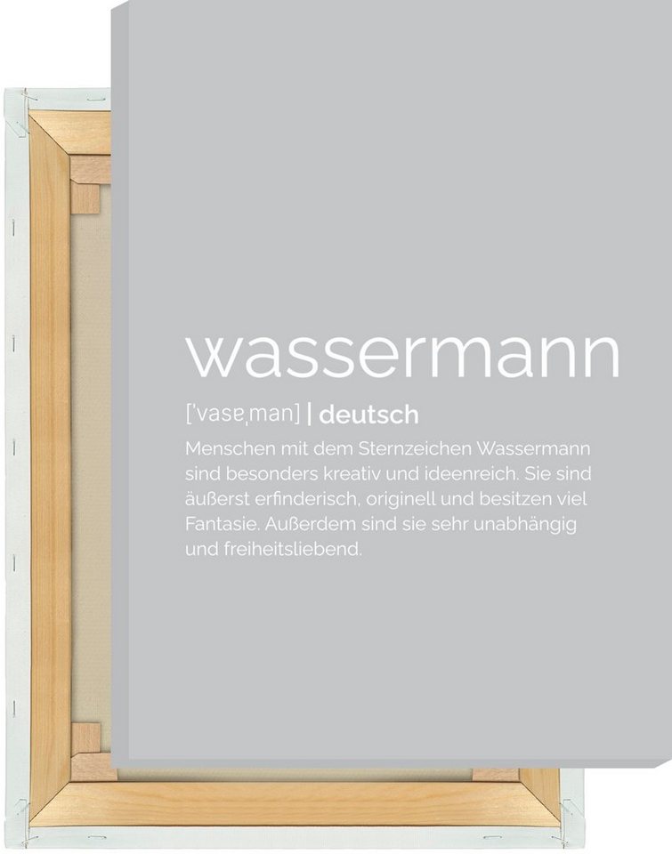 MOTIVISSO Leinwandbild Sternzeichen Wassermann - Definition von MOTIVISSO