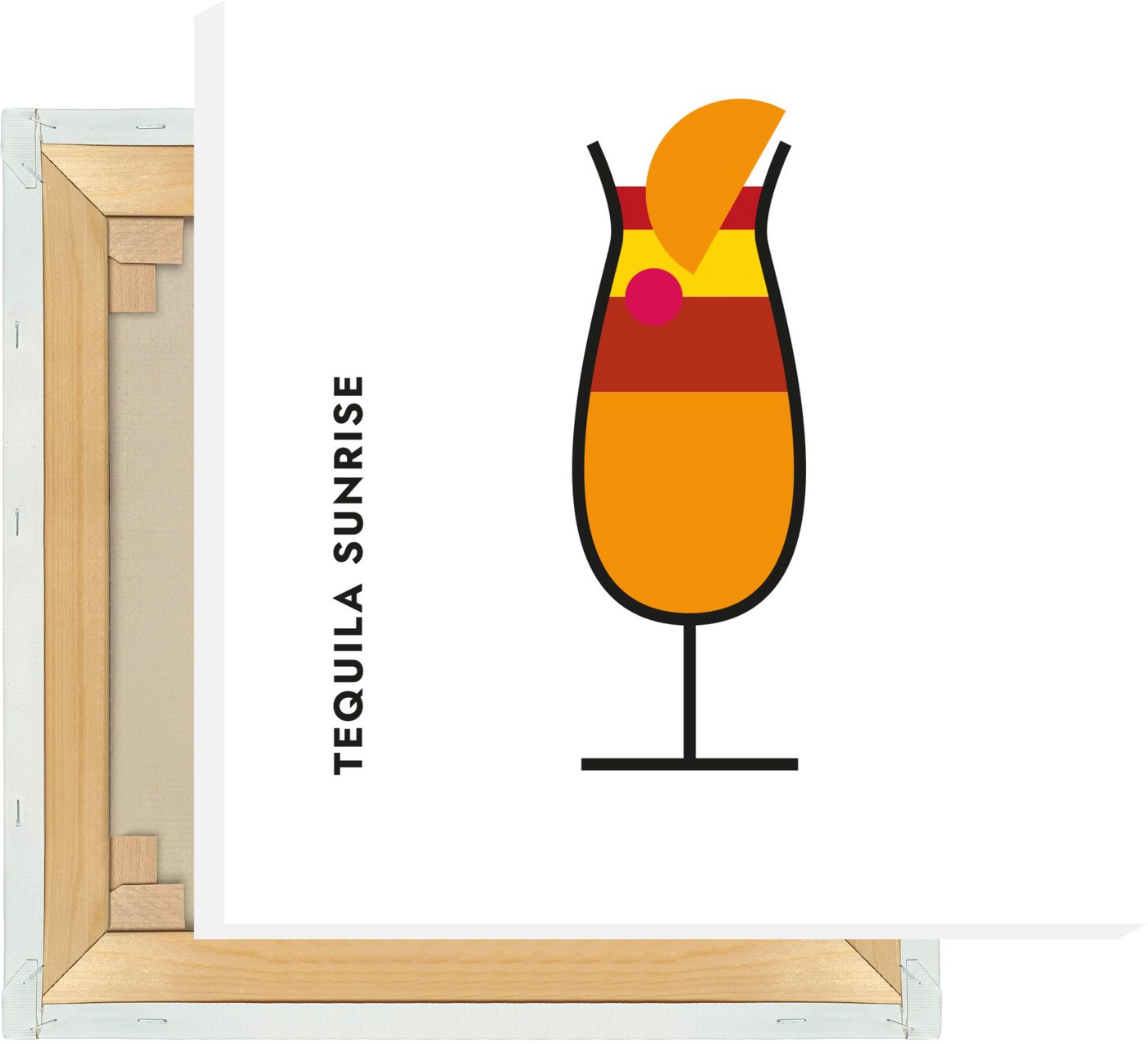 MOTIVISSO Leinwandbild Tequila Sunrise im Glas (Bauhaus-Style) von MOTIVISSO