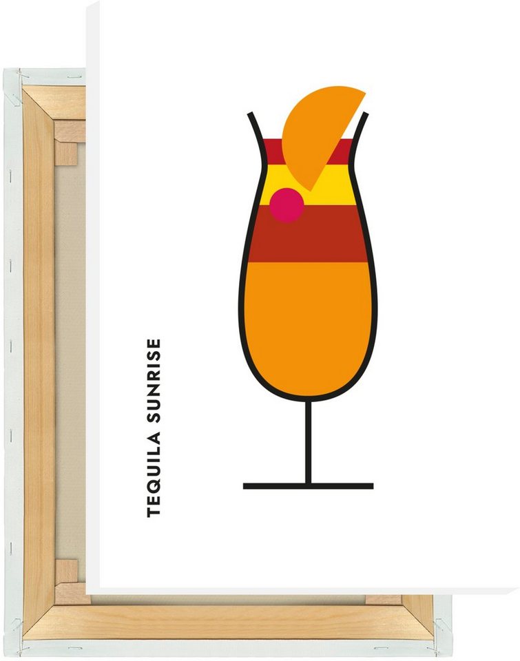 MOTIVISSO Leinwandbild Tequila Sunrise im Glas (Bauhaus-Style) von MOTIVISSO