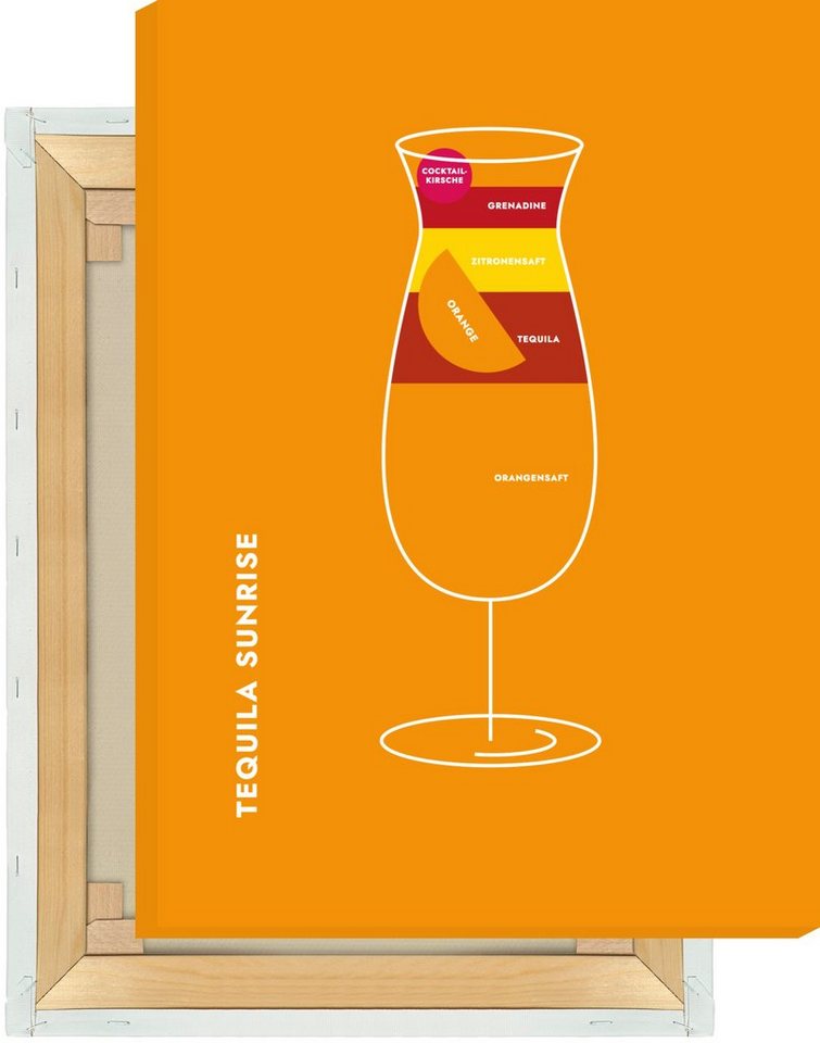 MOTIVISSO Leinwandbild Tequila Sunrise im Glas von MOTIVISSO