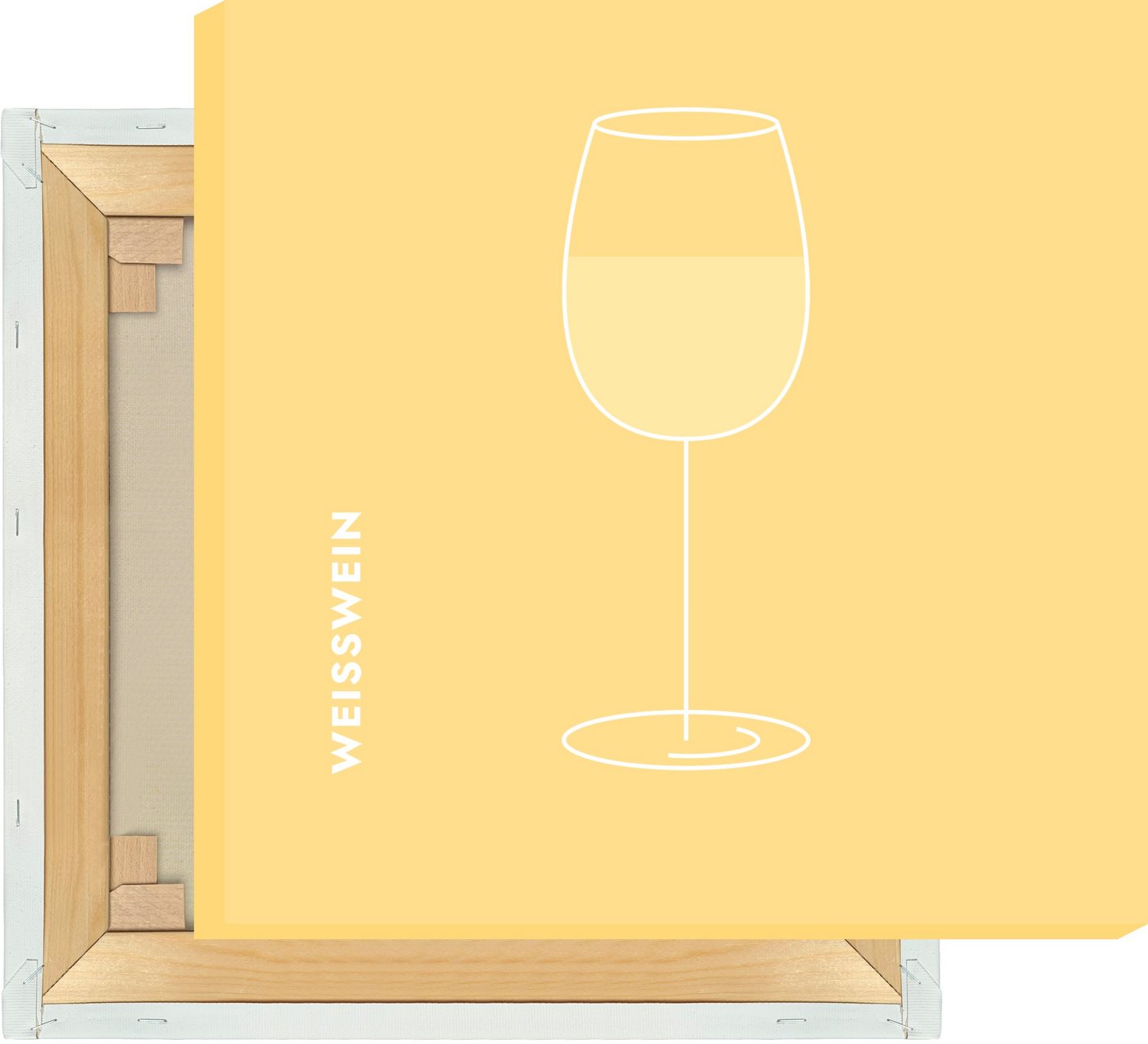 MOTIVISSO Leinwandbild Weißwein im Glas von MOTIVISSO