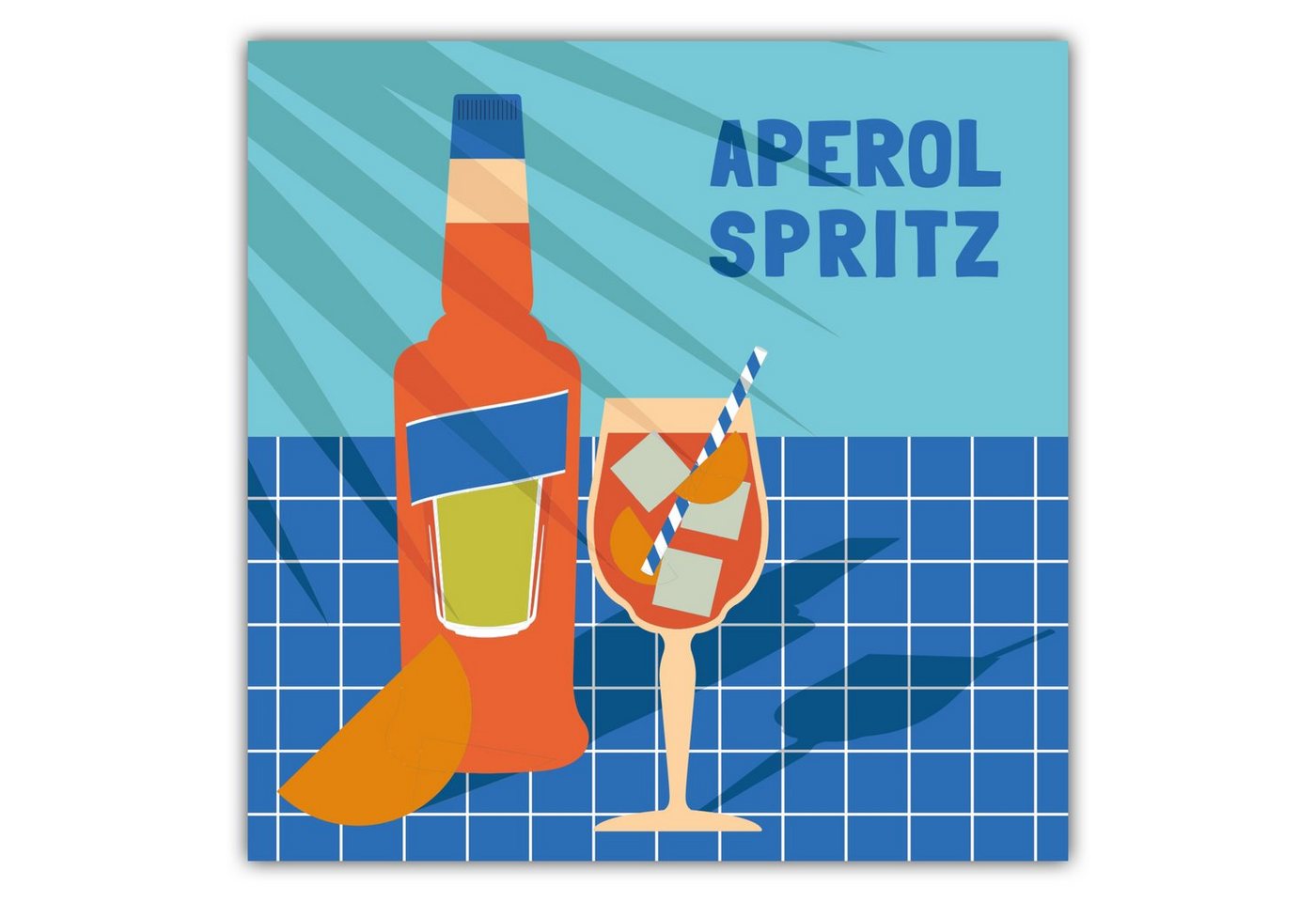 MOTIVISSO Poster Aperol Spritz am Pool - La Dolce Vita Collection von MOTIVISSO