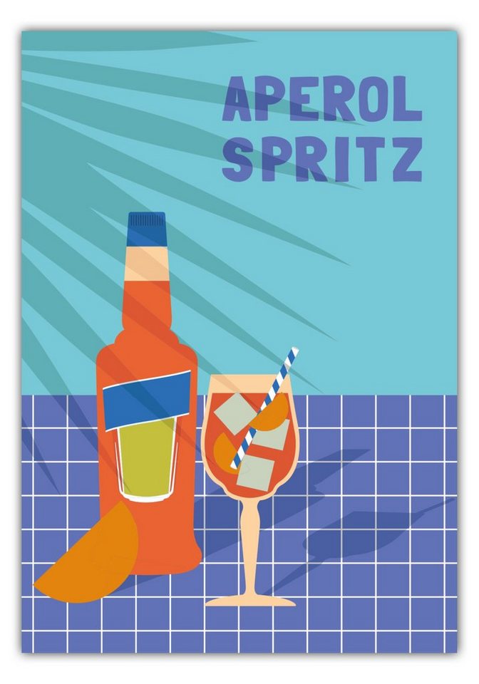 MOTIVISSO Poster Aperol Spritz am Pool - La Dolce Vita Collection von MOTIVISSO