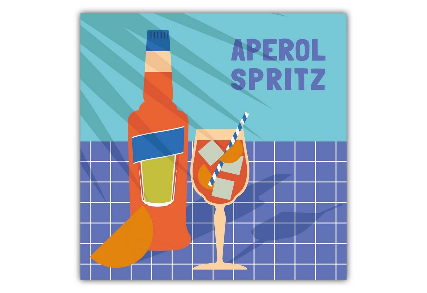 MOTIVISSO Poster Aperol Spritz am Pool - La Dolce Vita Collection von MOTIVISSO