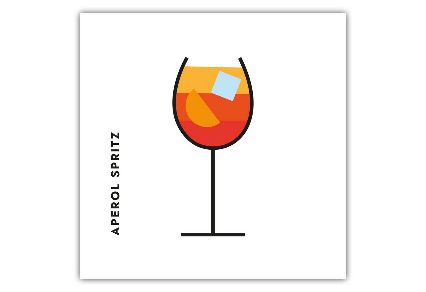 MOTIVISSO Poster Aperol Spritz im Glas (Bauhaus-Style) von MOTIVISSO