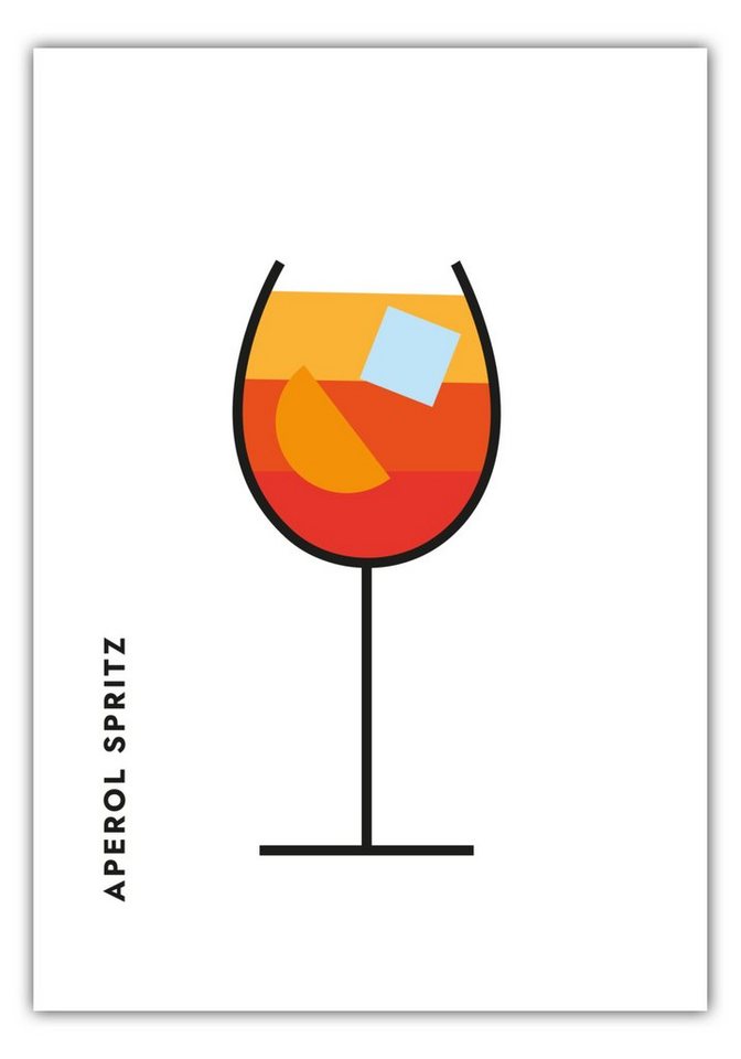 MOTIVISSO Poster Aperol Spritz im Glas (Bauhaus-Style) von MOTIVISSO