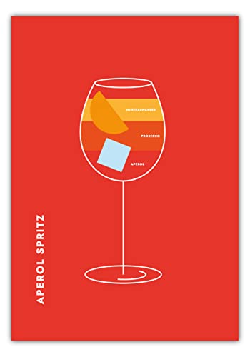 MOTIVISSO Poster Aperol Spritz im Glas (Standard) 21 cm x 30 cm Wanddekoration Lieblingsdrink Longdrink Qualitätspapier Premiumfarben Druck in vielen Größen erhältlich von MOTIVISSO