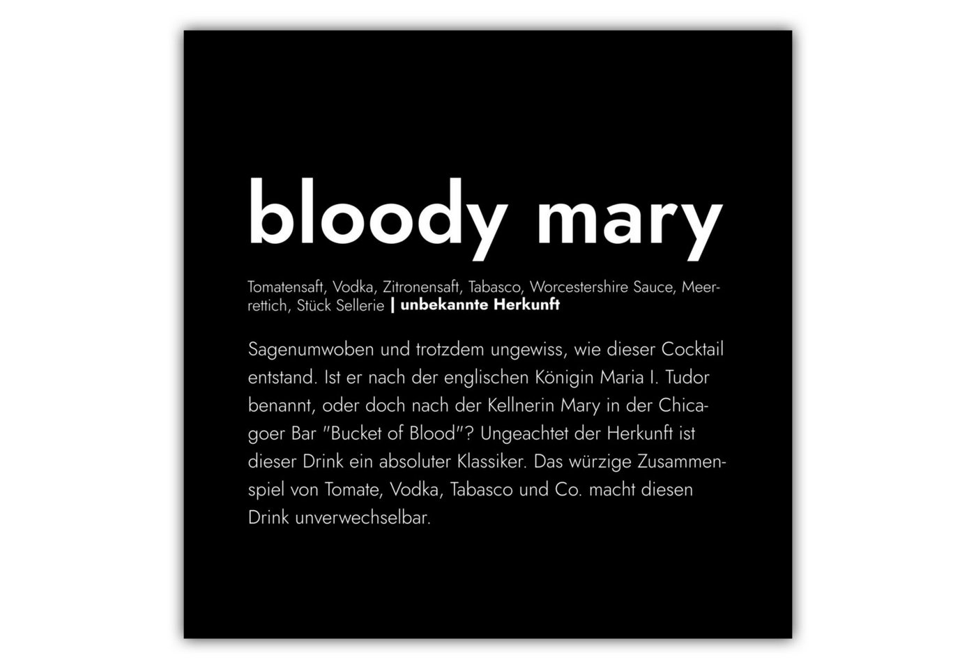 MOTIVISSO Poster Bloody Mary - Definition von MOTIVISSO