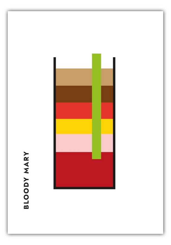 MOTIVISSO Poster Bloody Mary im Glas (Bauhaus-Style) von MOTIVISSO