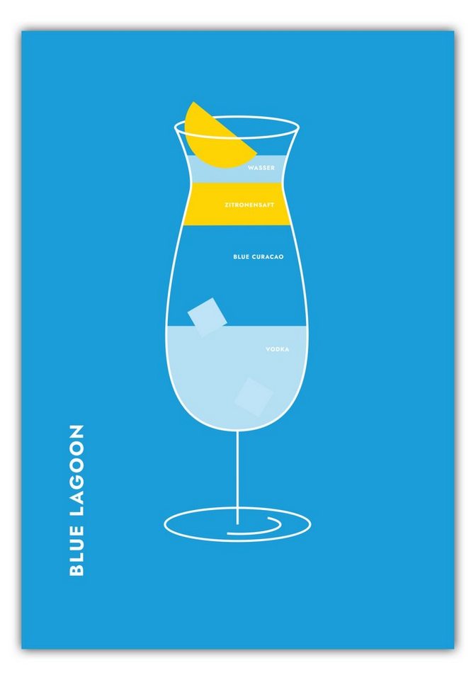 MOTIVISSO Poster Blue Lagoon im Glas von MOTIVISSO