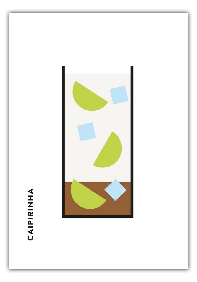 MOTIVISSO Poster Caipirinha im Glas (Bauhaus-Style) von MOTIVISSO