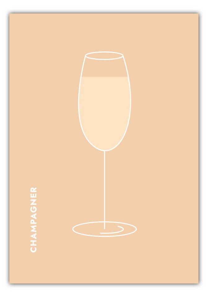 MOTIVISSO Poster Champagner im Glas von MOTIVISSO