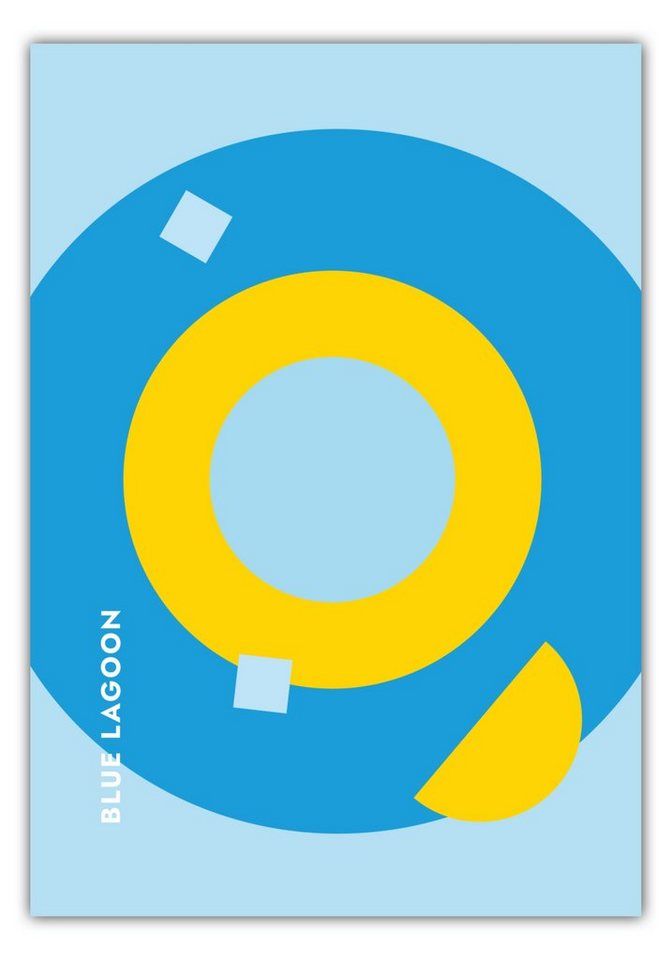 MOTIVISSO Poster Cocktail Blue Lagoon - Rund von MOTIVISSO