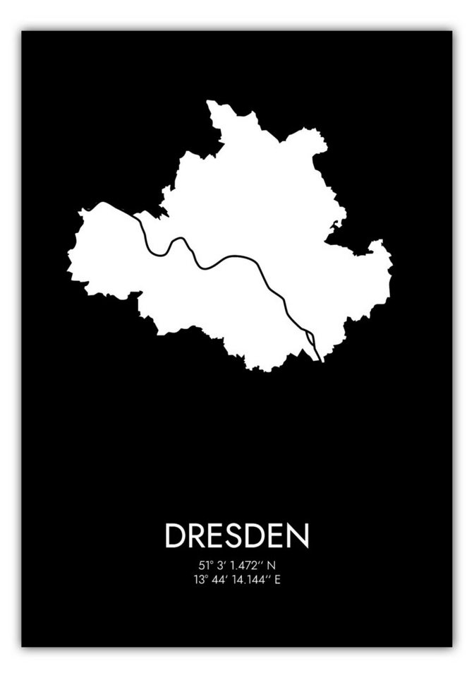MOTIVISSO Poster Dresden Koordinaten #3 von MOTIVISSO