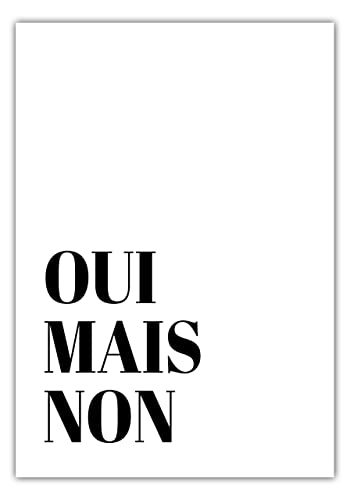 MOTIVISSO Poster Emily in Paris - Oui Mais Non (weiß/schwarz) 30 cm x 40 cm in vielen Größen verfügbar von MOTIVISSO