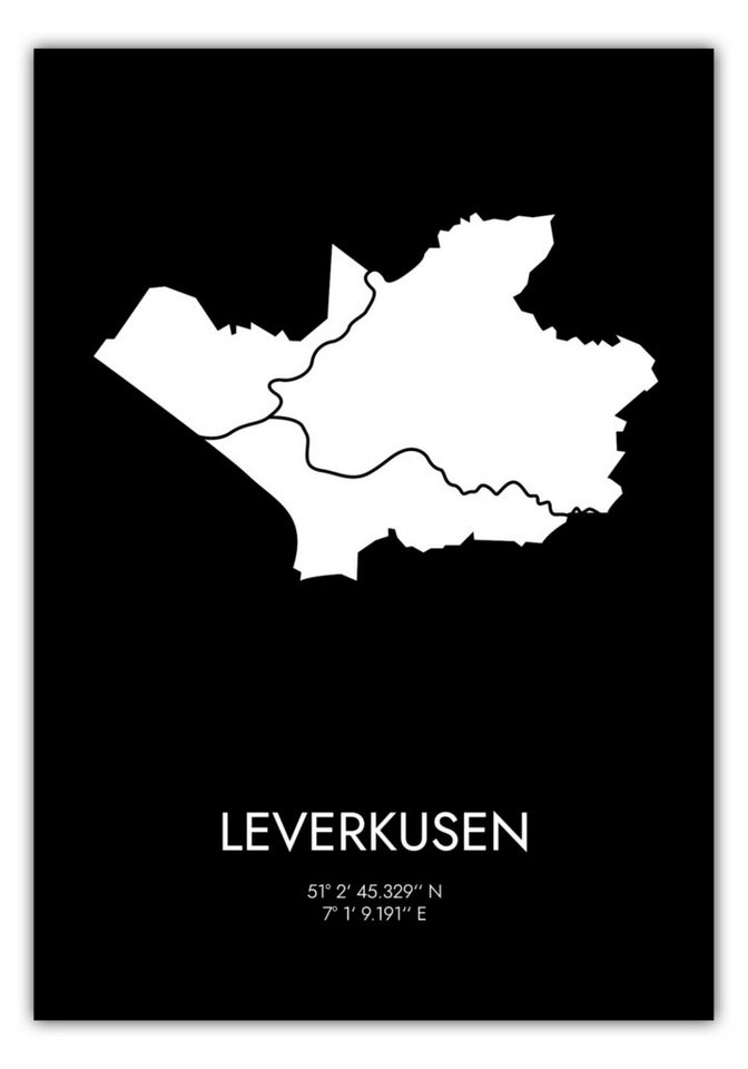 MOTIVISSO Poster Leverkusen Koordinaten #3 von MOTIVISSO