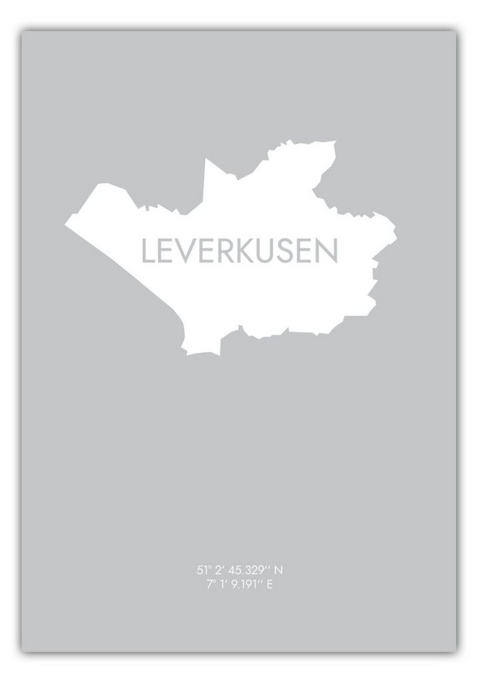 MOTIVISSO Poster Leverkusen Koordinaten #6 von MOTIVISSO