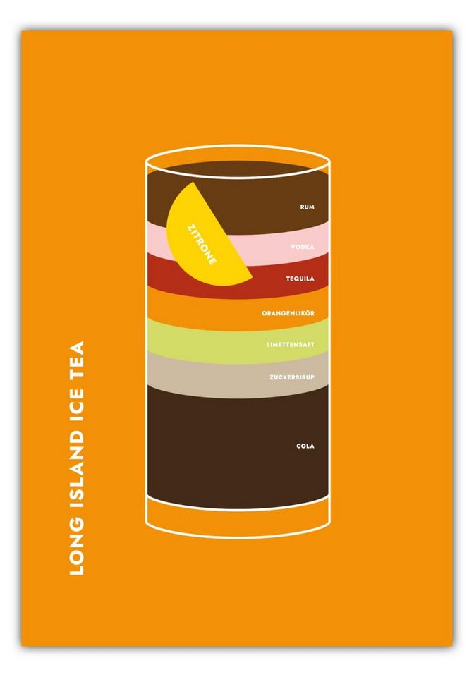 MOTIVISSO Poster Long Island Ice Tea im Glas von MOTIVISSO