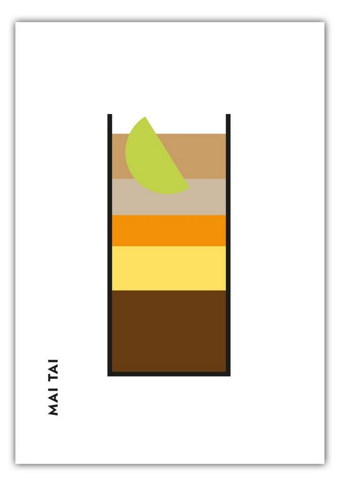 MOTIVISSO Poster Mai Tai im Glas (Bauhaus-Style) von MOTIVISSO