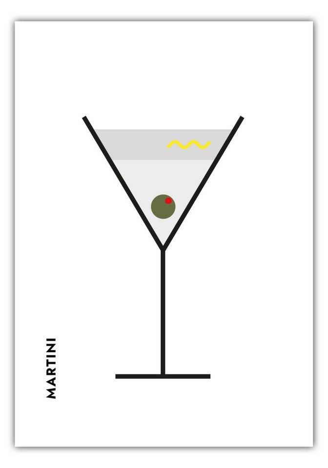 MOTIVISSO Poster Martini im Glas (Bauhaus-Style) von MOTIVISSO
