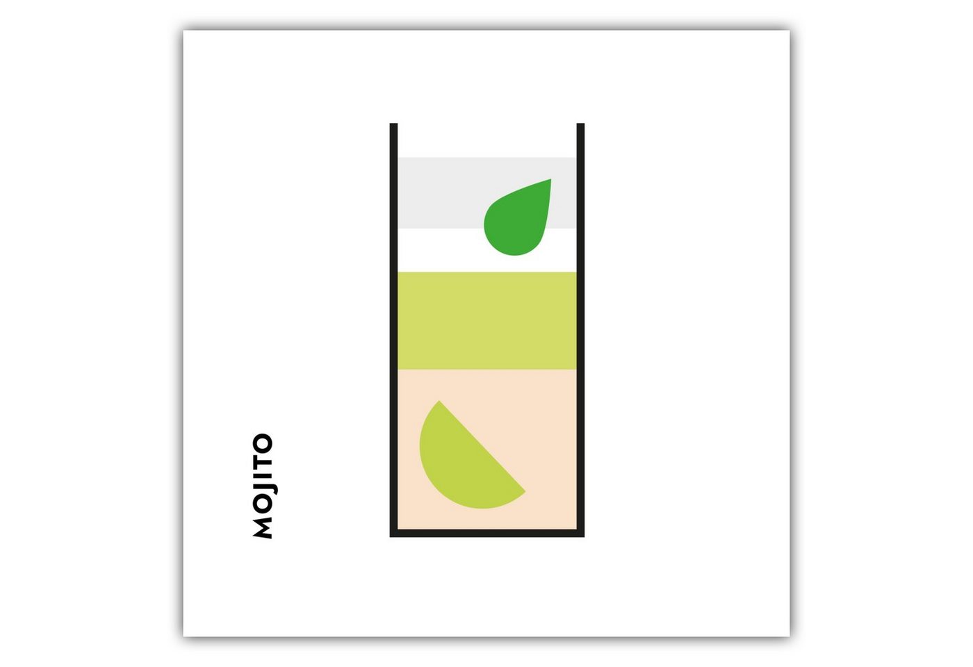 MOTIVISSO Poster Mojito im Glas (Bauhaus-Style) von MOTIVISSO