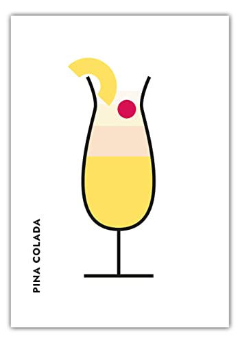 MOTIVISSO Poster Pina Colada im Glas (Bauhaus-Style) (Standard) 21 cm x 30 cm Wanddekoration Lieblingsdrink Longdrink Qualitätspapier Premiumfarben Druck in vielen Größen erhältlich von MOTIVISSO