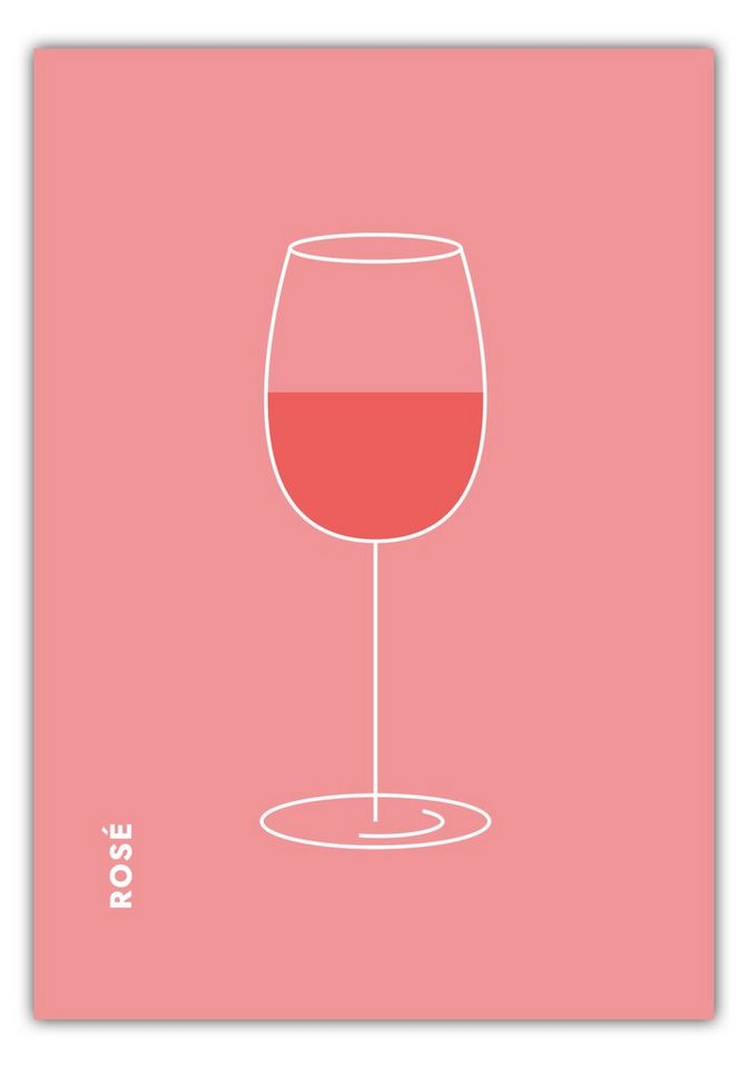 MOTIVISSO Poster Rosé im Glas von MOTIVISSO