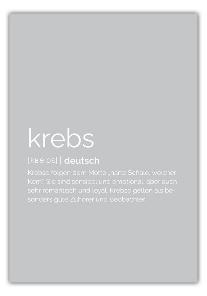 MOTIVISSO Poster Sternzeichen Krebs - Definition von MOTIVISSO