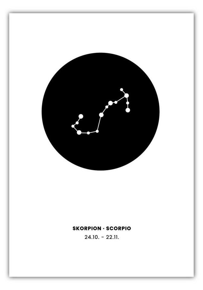 MOTIVISSO Poster Sternzeichen Skorpion - Konstellation Rund von MOTIVISSO