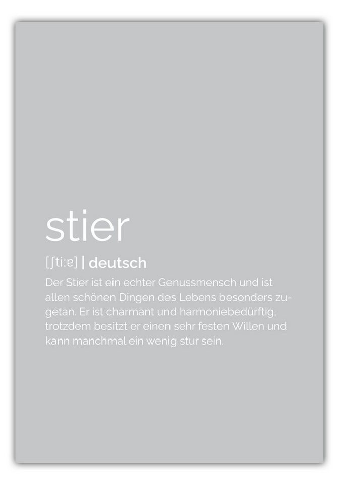 MOTIVISSO Poster Sternzeichen Stier - Definition von MOTIVISSO