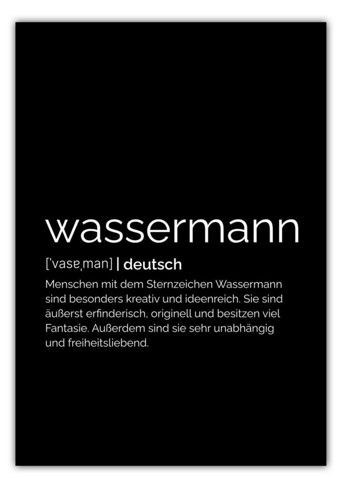 MOTIVISSO Poster Sternzeichen Wassermann - Definition von MOTIVISSO