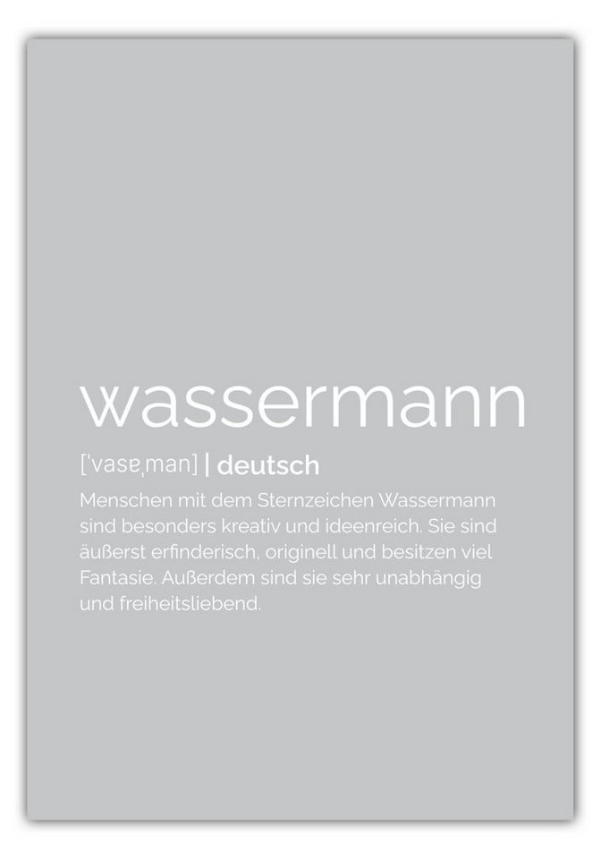 MOTIVISSO Poster Sternzeichen Wassermann - Definition von MOTIVISSO