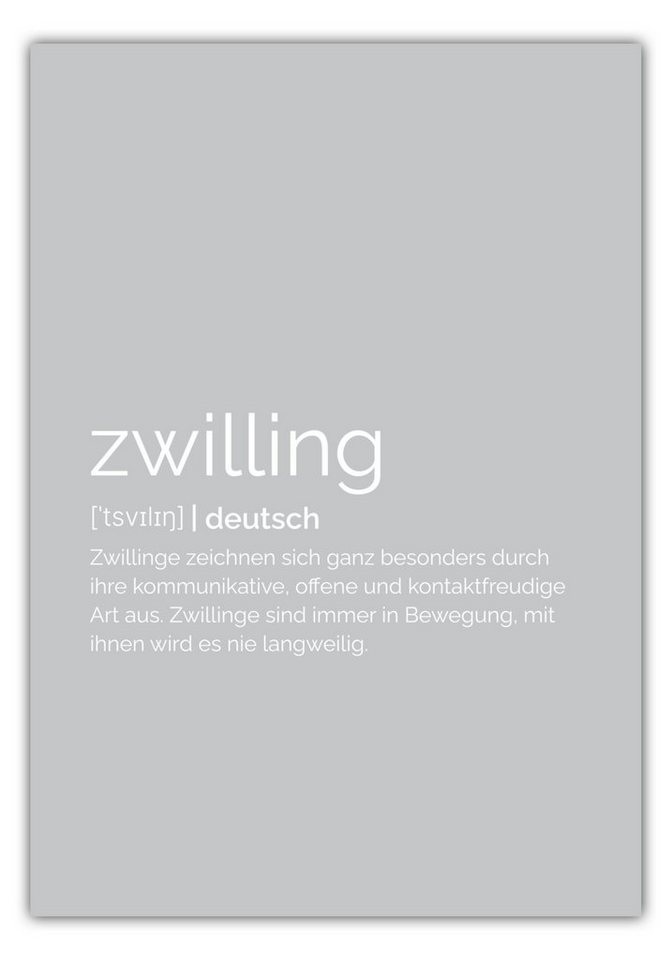 MOTIVISSO Poster Sternzeichen Zwilling - Definition von MOTIVISSO