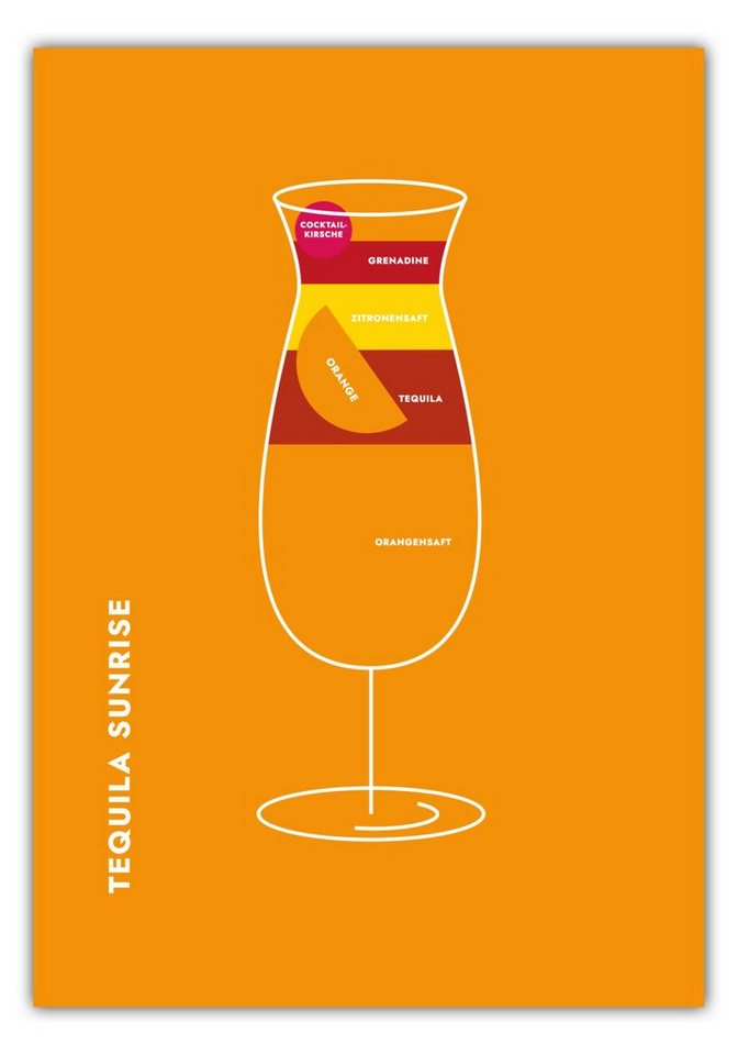 MOTIVISSO Poster Tequila Sunrise im Glas von MOTIVISSO