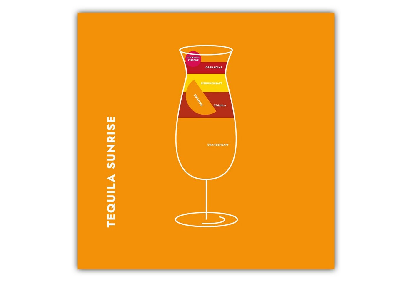 MOTIVISSO Poster Tequila Sunrise im Glas von MOTIVISSO