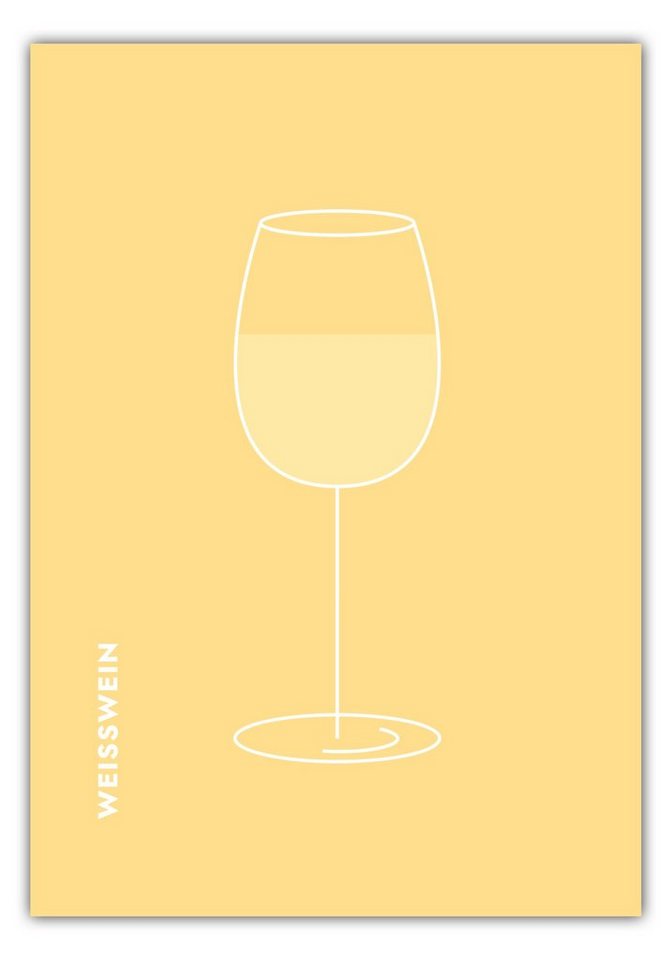 MOTIVISSO Poster Weißwein im Glas von MOTIVISSO