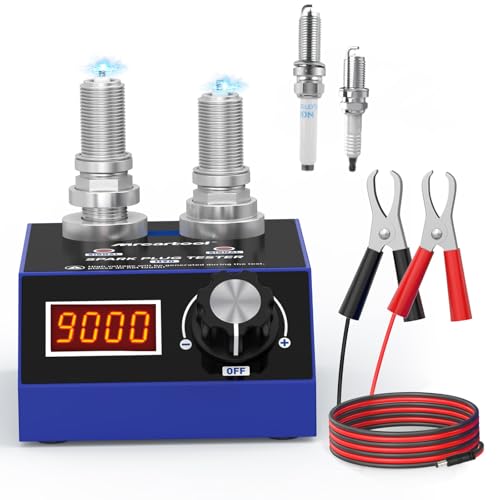 Doppelloch Kfz Zündkerzen Tester Automotive Motor Zündspule Tester 500 bis 9000RPM mit 12MM Durchmesser Zündkerzenloch Einstellbare Arbeitsfrequenz Auto Zündkerze Gap Tool von MOTOCOCHE