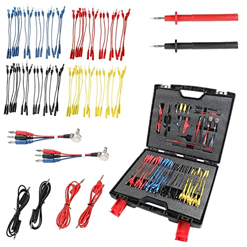 MOTOCOCHE 92-tlg Multimeter Messleitungen Set - Multifunktion KFZ Multimeter Prüfleitungssatz, Multimeter Kabel Prüfkabel Set für die Kfz-Fehlerdiagnose. von MOTOCOCHE