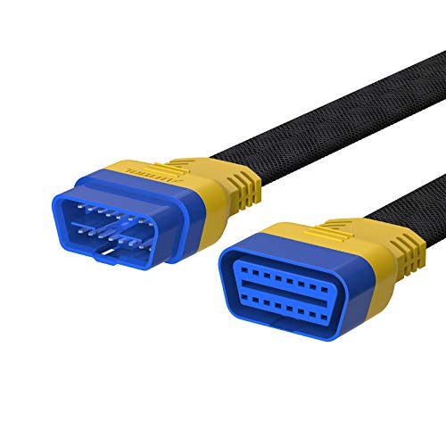 MOTOCOCHE OBD-II Verlängerung, 16 Pin Stecker auf Buchse OBD2 Kabel-Verdickungs Nylonmaterial 60 cm von MOTOCOCHE