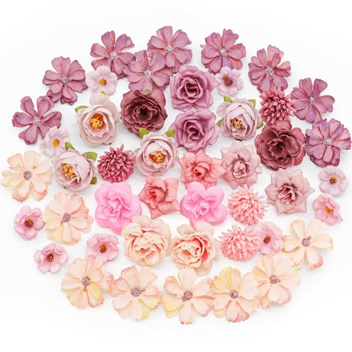 MOTONG 50 Stück Kunstblumen zum Basteln Rosa Künstlich Blütenköpfe, Lila Künstliche Blumen Seidenblumen for Home Decor Brautstrauß Blumen Deko Kunstblumen Hochzeitsdeko Tisch Party Valentinstag MOTONG 50 Stück Kunstblumen zum Basteln Rosa Künstlich Blütenköpfe, Lila Künstliche Blumen Seidenblumen for Home Decor Brautstrauß Blumen Deko Kunstblumen Hochzeitsdeko Tisch Party Valentinstag von MOTONG