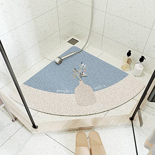 Eck-Luffa-Duschmatte für die Dusche im Inneren, halbrund, rutschfeste Badematte, gebogener Quadrant-Badematte mit Ablauf, Sicherheitsmatte für Dusche von MOTT 50