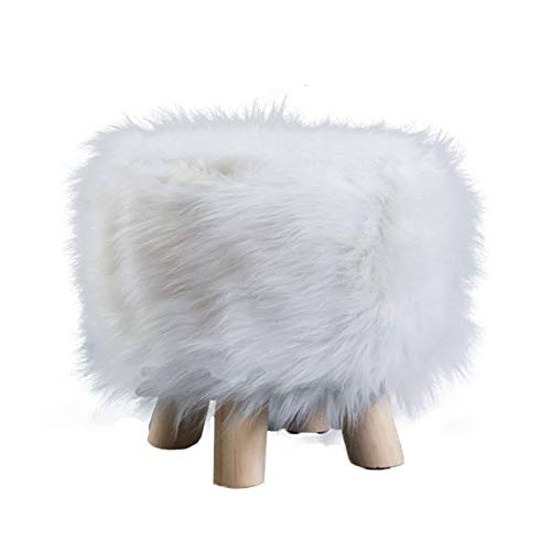 MOTT 50 Luxuriöser Kunstfell-Ottomanen-Bezug, kleiner Fußhocker-Schonbezug mit elastischer Unterseite, Mini-Fußstütze, Sitzkissen, Möbelschutz von VO design