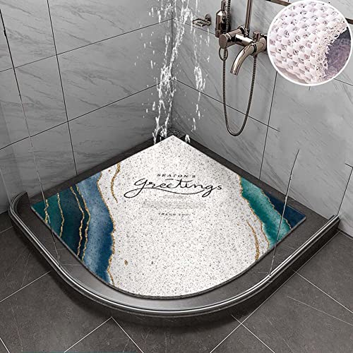 MOTT 50 Sector Luffa-Matte Badewannenmatte für Nassbereiche, Badezimmer-Eck-Duschmatte, Fußmassage, schnell trocknend, rutschfest, Sicherheits-Badematte mit Ablauf, phthalatfrei, 70 x 70 cm von MOTT 50