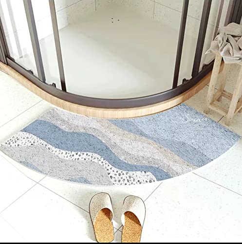 Quadrant gebogene Badematte, 45 x 100 cm, halbrunde Badematte, rutschfester Bodenteppich, Eck-Duschteppich, waschbar, fächerförmige Fußpolster, Fußmatte von MOTT 50