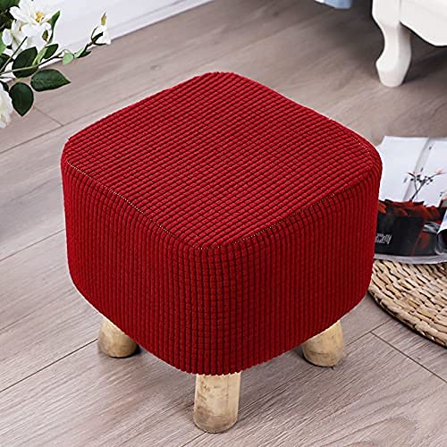 4 x Mini-Hocker-Bezüge, dehnbar, quadratisch, Ersatz-Fußhocker, Schonbezug für Sofa, Stuhl, Sitzbezug, Schutz, wasserdichte Spandex-Aufbewahrung von MOTT