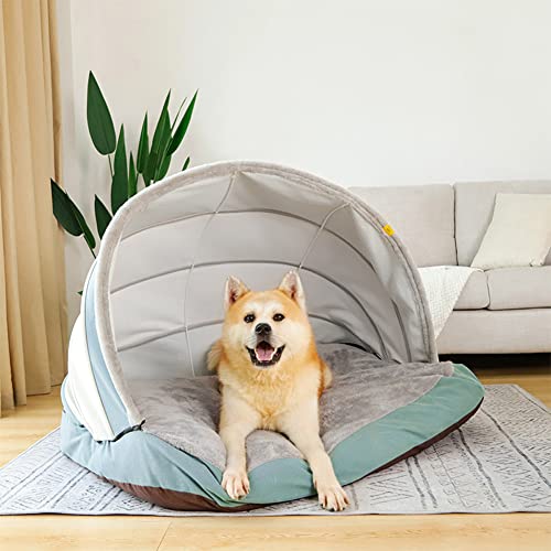 MOTT Großes Premium-Hundebett, Haustier-Nest, Zeltform mit abnehmbarem Kissen, Hundehöhle, Winterschlafsack für große Hunde, Haustierbedarf von MOTT